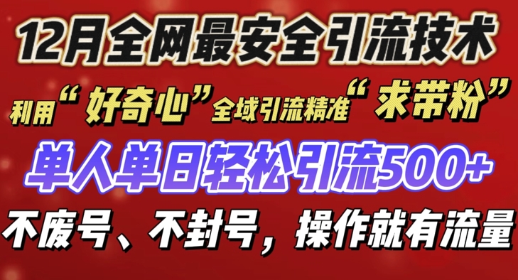 12 月份全网最安全引流创业粉技术来袭，不封号不废号，有操作就有流量【揭秘】-卿云社