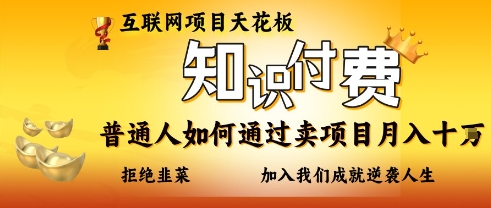互联网项目天花板，知付付费项目，普通人如何通过卖项目月入十个，拒绝韭菜【揭秘】-卿云社