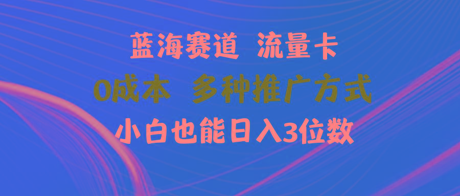 蓝海赛道 流量卡 0成本 小白也能日入三位数-卿云社