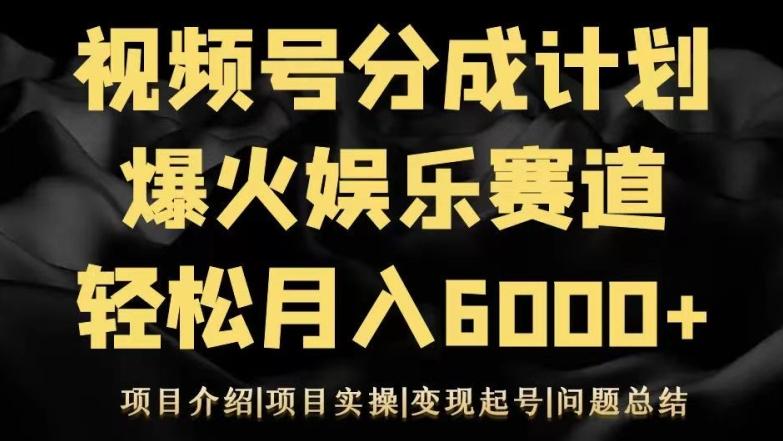 视频号创作分成计划之娱乐赛道轻松日入500+-卿云社
