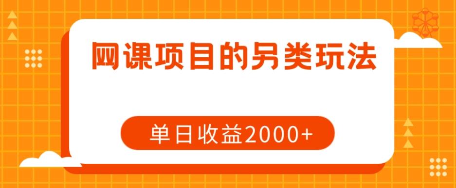 网课项目的另类玩法，单日收益2000+【揭秘】-卿云社