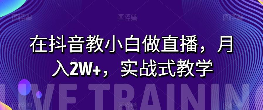 在抖音教小白做直播，月入2W+，实战式教学【揭秘】-卿云社