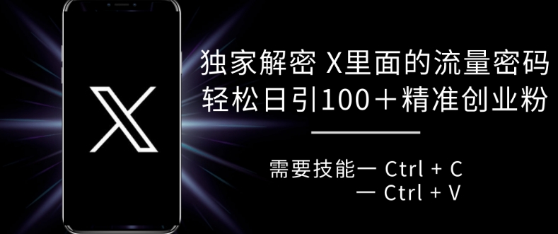 独家解密 X 里面的流量密码，复制粘贴轻松日引100+-卿云社