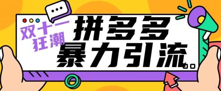 【首发】双十一拼多多暴力引流，日引300+微信-卿云社