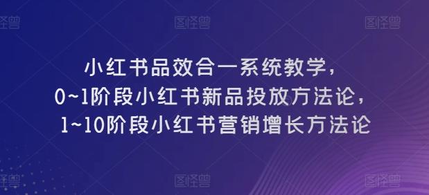 小红书品效合一系统教学，​0~1阶段小红书新品投放方法论，​1~10阶段小红书营销增长方法论-卿云社