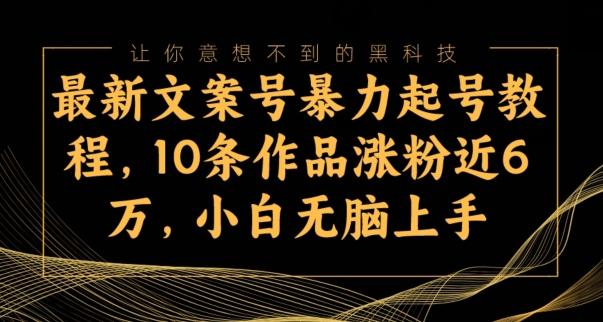 最新文案号暴力起号教程，10条作品涨粉近6万，小白无脑上手-卿云社