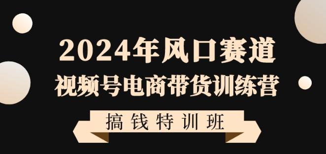 2024年风口赛道视频号电商带货训练营搞钱特训班，带领大家快速入局自媒体电商带货-卿云社