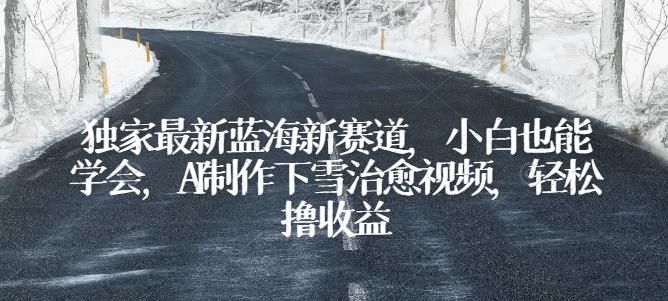 独家最新蓝海新赛道，小白也能学会，AI制作下雪治愈视频，轻松撸收益【揭秘】-卿云社