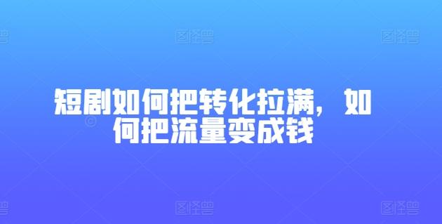 短剧如何把转化拉满，如何把流量变成钱-卿云社