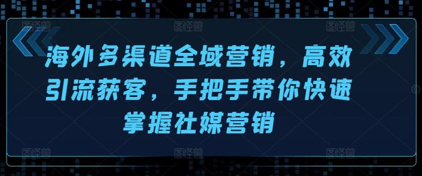 海外多渠道全域营销，高效引流获客，手把手带你快速掌握社媒营销-卿云社