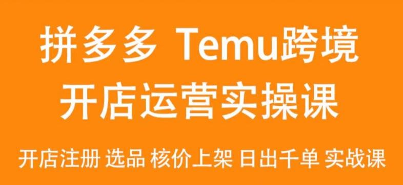2024Temu最新玩法，Temu跨境开店运营实操课，开店注册/选品/核价上架/日出千单实战课-卿云社