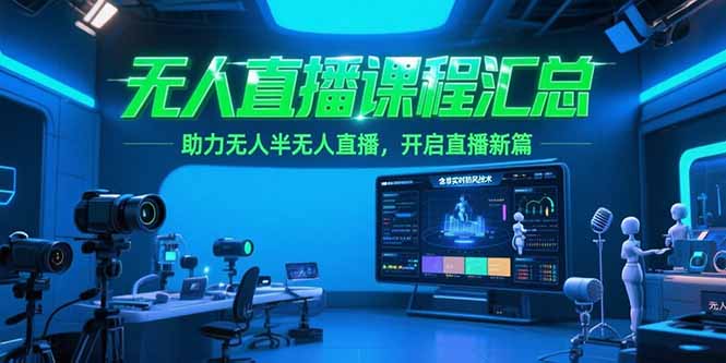 无人直播课程汇总，含非实时防风技术，助力无人半无人直播，开启直播新篇-卿云社