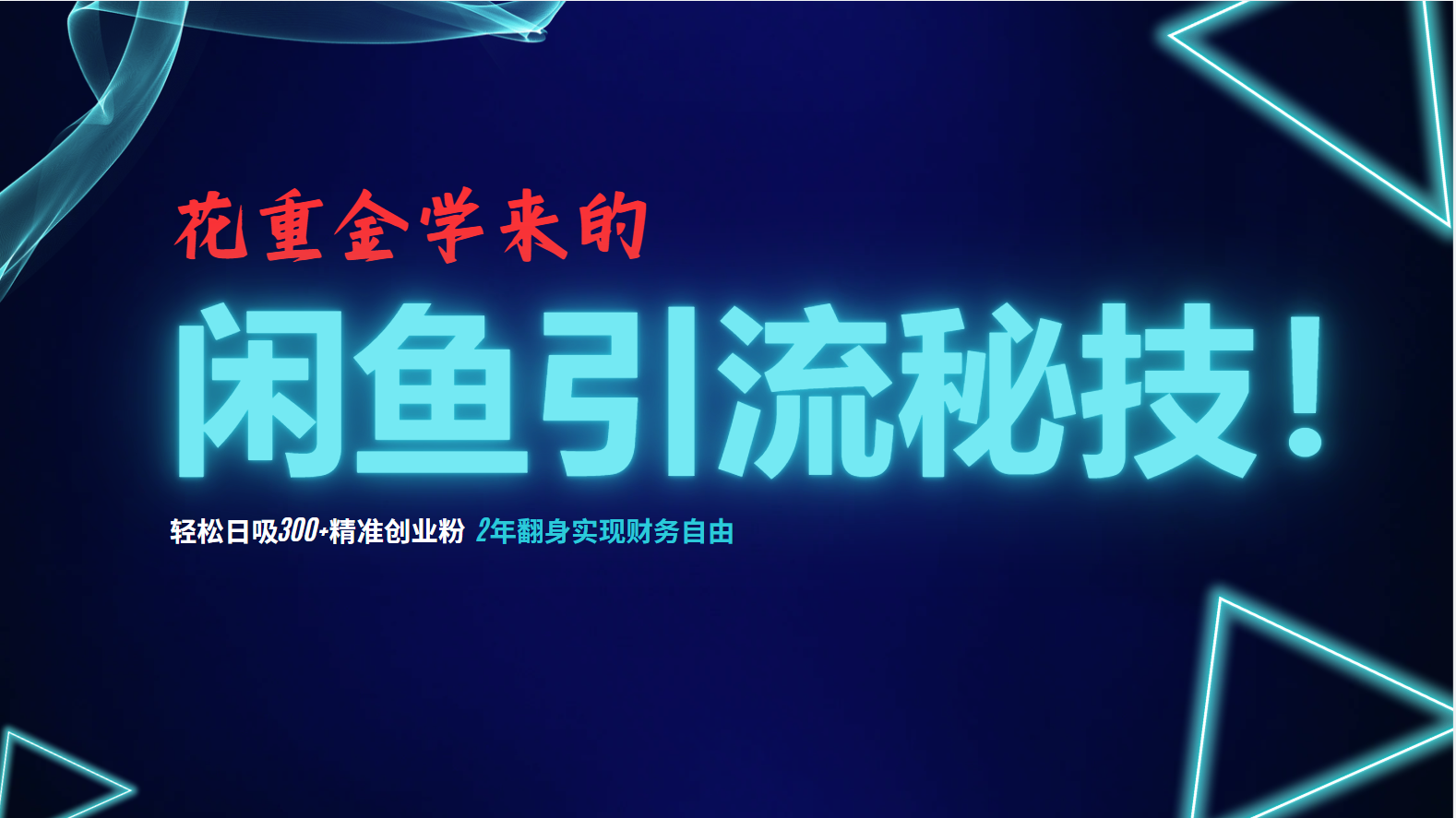 花重金学来的闲鱼引流秘技！轻松日吸300+精准创业粉，每天躺赚5000+，2...-卿云社