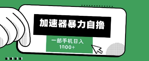 205新风口，加速器暴力自撸，单机日入1k+【揭秘】-卿云社