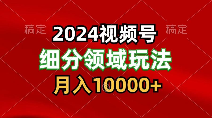 2024视频号分成计划细分领域玩法，每天5分钟，月入1W+-卿云社