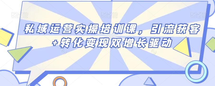 私域运营实操培训课，引流获客+转化变现双增长驱动-卿云社