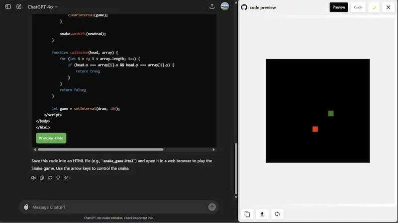 ChatGPT Code Preview｜AI编程预览工具-卿云社
