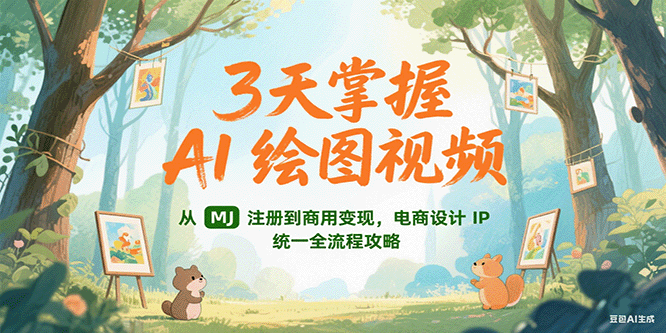 3天掌握AI绘图视频，从MJ 注册到商用变现，电商设计IP统一全流程攻略-卿云社