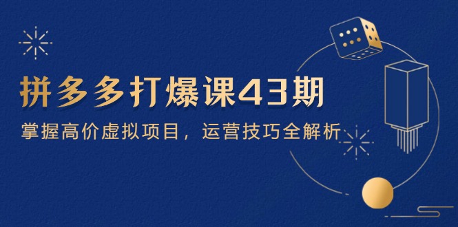 拼多多打爆课第 43 期，掌握高价虚拟项目，运营技巧全解析(15节-卿云社