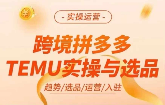 跨境拼多多TEMU实操与选品，多多temu跨境选品运营实操-卿云社