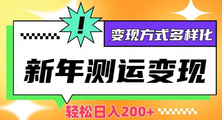 新年运势测试变现，日入200+，几分钟一条作品，变现方式多样化【揭秘】-卿云社