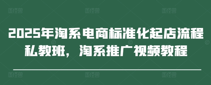 2025年淘系电商标准化起店流程私教班，淘系推广视频教程-卿云社