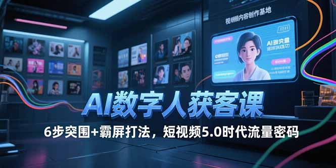 AI数字人获客课，6步突围+霸屏打法，短视频5.0时代流量密码-卿云社