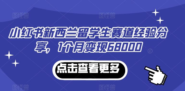 小红书新西兰留学生赛道经验分享，1个月变现68000【揭秘】-卿云社