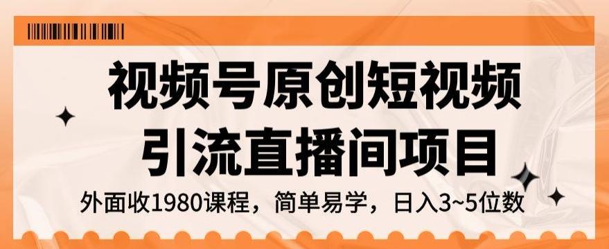 视频号原创短视频引流直播间项目，日入3~5五位数【揭秘】-卿云社