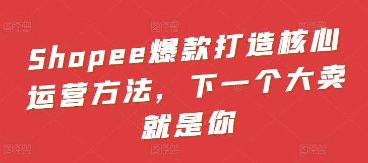 Shopee爆款打造核心运营方法，下一个大卖就是你-卿云社