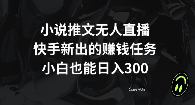 小说推文无人直播，快手新出的赚钱任务，小白也能日入300+【揭秘】-卿云社
