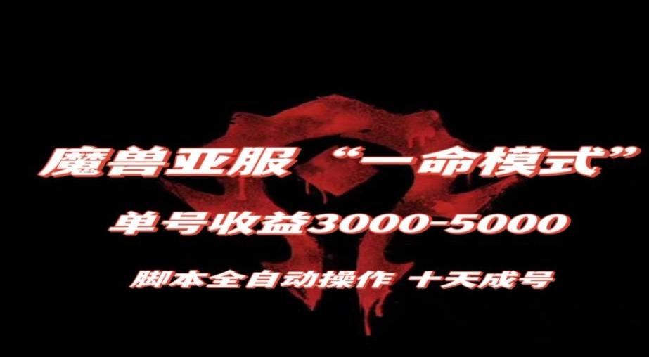 魔兽亚服一命模式，10天成号-单号3千-5千，脚本全自动操作，保姆级教学【揭秘】-卿云社
