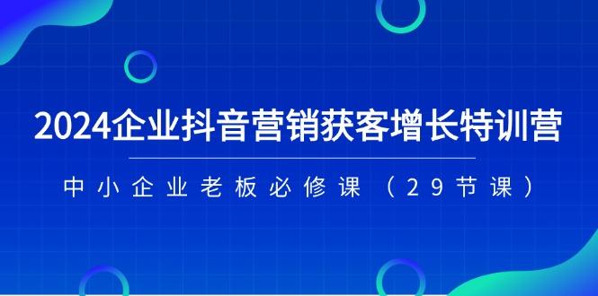 2024企业抖音-营销获客增长特训营，中小企业老板必修课(29节课-卿云社