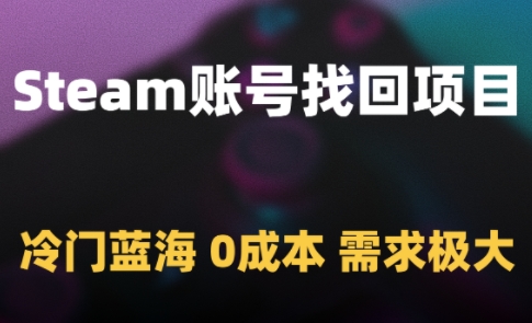 Steam账号找回项目，冷门蓝海，0成本，需求极大-卿云社