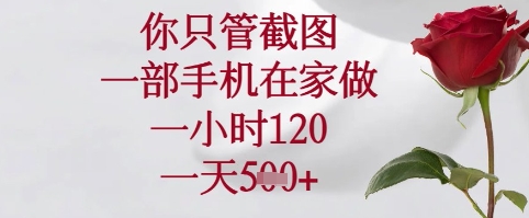 你只管截图，一部手机在家可以做，一小时120.一天5张+【揭秘】-卿云社