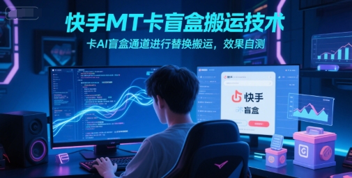 快手MT卡盲盒搬运技术，卡AI盲盒通道进行替换搬运，效果自测-卿云社