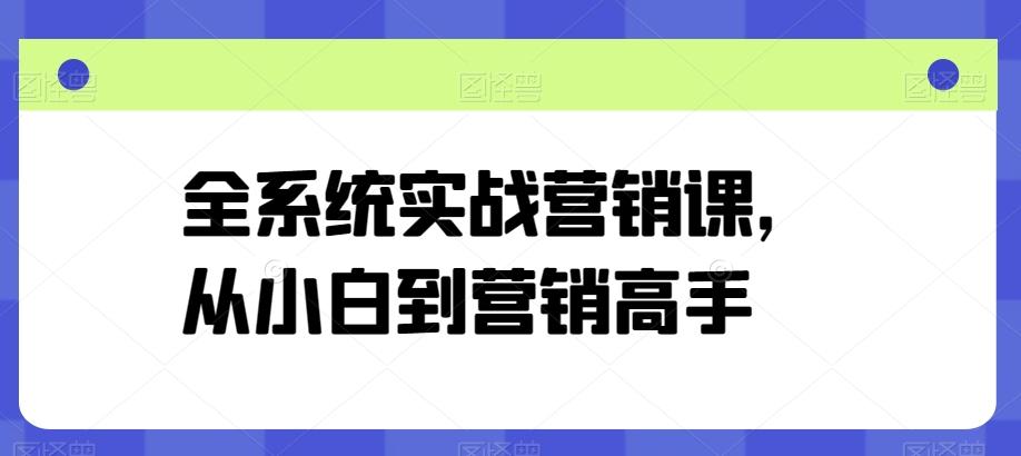 全系统实战营销课，从小白到营销高手-卿云社