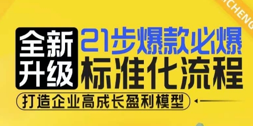 21步爆款必爆标准化流程，全新升级，打造企业高成长盈利模型-卿云社