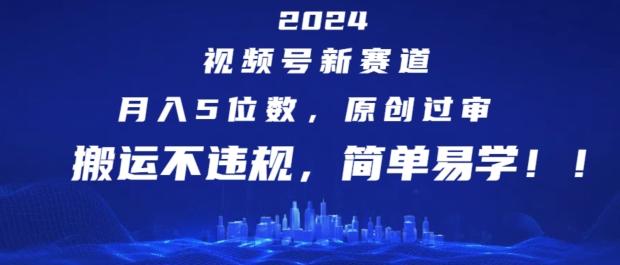 2024视频号新赛道，月入5位数+，原创过审，搬运不违规，简单易学【揭秘】-卿云社