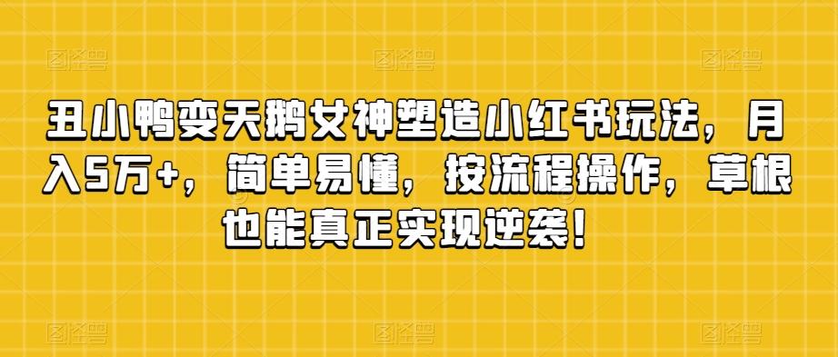 丑小鸭变天鹅女神塑造小红书玩法，月入5万+，简单易懂，按流程操作，草根也能真正实现逆袭！-卿云社