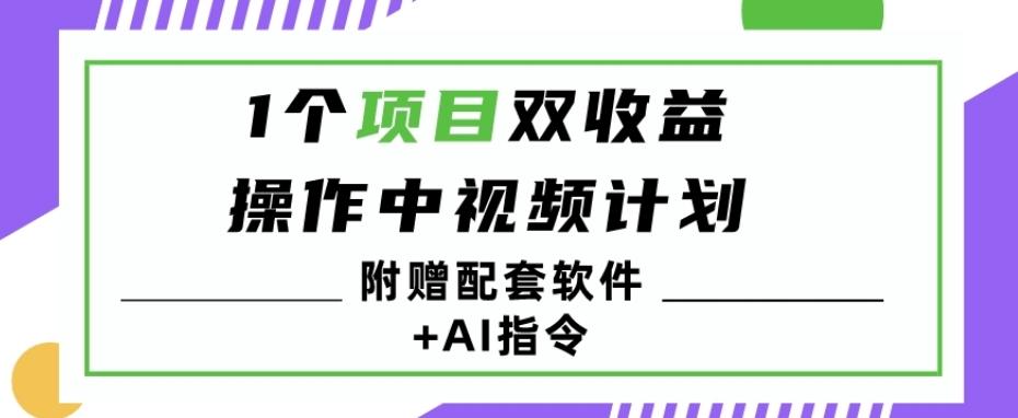 1个项目双收益？操作中视频计划1天最高3100+收益？（附赠配套软件+AI指令）-卿云社