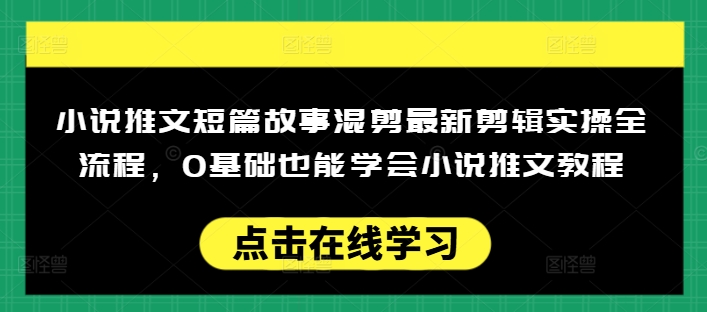 小说推文短篇故事混剪最新剪辑实操全流程，0基础也能学会小说推文教程，肯干多发日入多张-卿云社