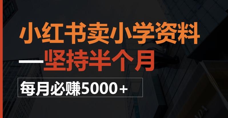 小红书卖小学资料，一坚持半个月，每月必赚5000+-卿云社