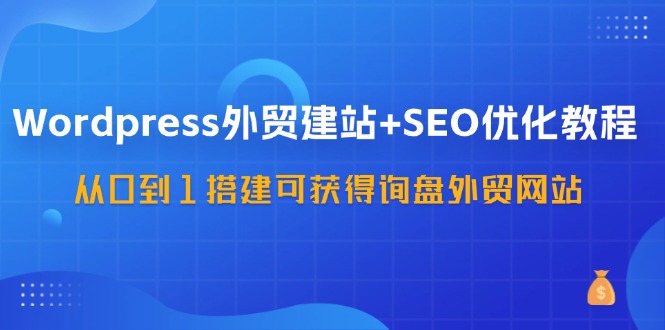 WordPress外贸建站+SEO优化教程，从0到1搭建可获得询盘外贸网站(57节课)-卿云社