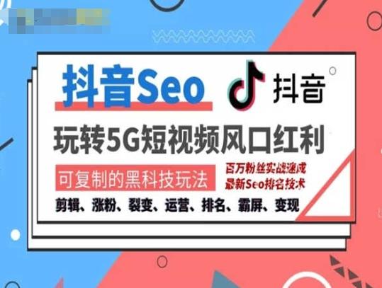 抖音SEO引流培训课程-抓住抖音风口，实现搜索排名，获取精准流量，快速成交变现-卿云社