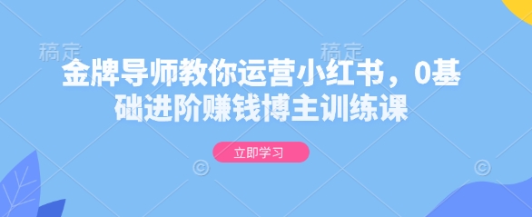 金牌导师教你运营小红书，0基础进阶赚钱博主训练课-卿云社