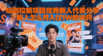 短剧拉新项目优秀新人代表分享新人怎么月入过1W的诀窍-卿云社
