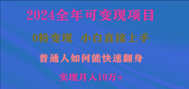 2024全年可变现项目，一天收益至少2000+，小白上手快，普通人就要利用互…-卿云社