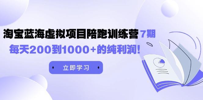 (9541期)黄岛主《淘宝蓝海虚拟项目陪跑训练营7期》每天200到1000+的纯利润-卿云社