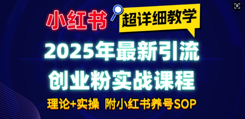 2025年最新小红书引流创业粉实战课程【超详细教学】小白轻松上手，月入1W+，附小红书养号SOP-卿云社
